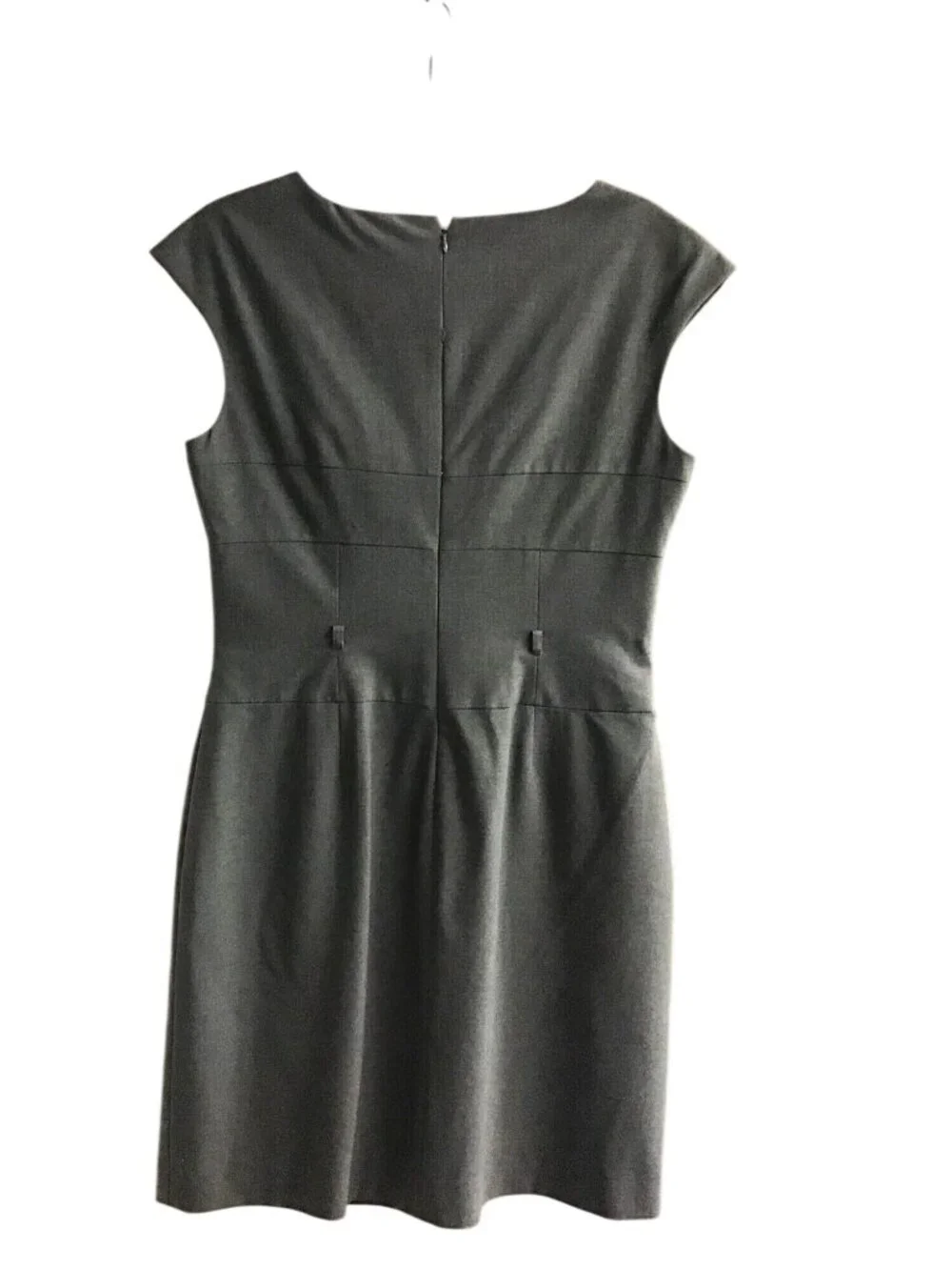 GIANNI BINI- WOMENS GREY BACK ZIP-UP CLOSURE MIDI DRESS SIZR 10 Missing belt. - Picture 2 of 5